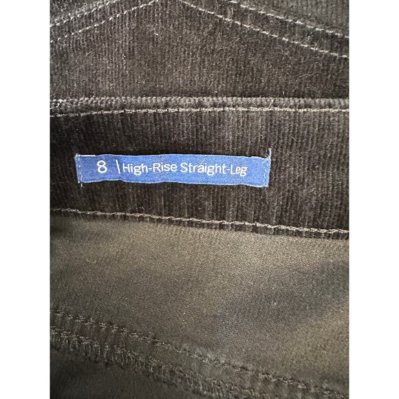 Talbots Women Corduroy Jeans Black 8 High Rise Straight Leg Closet Staple - Picture 10 of 12